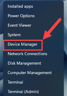 win 11 right click start to open device manager