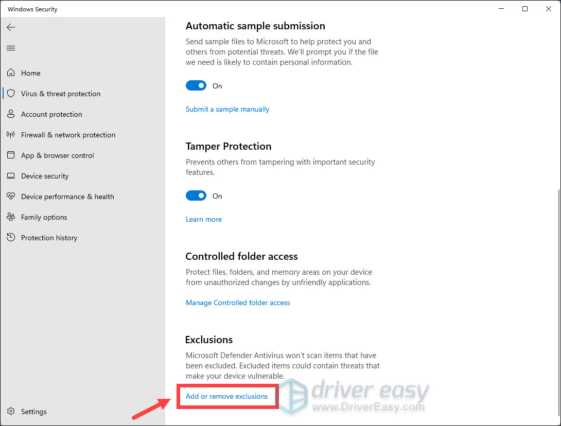 win11 - add Antimalware Service Executable to the exclusion list of Windows Defender